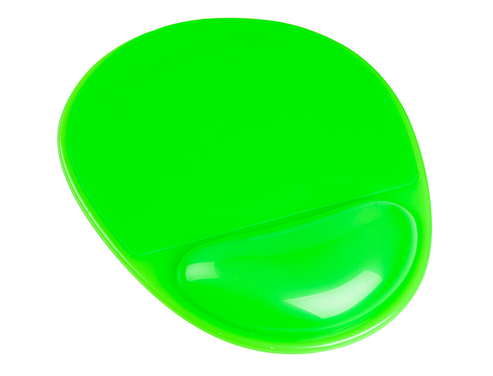 Q-CONNECT - Alfombrilla para raton reposamuñecas de gel pvc color verde 210x245x20 mm (Ref. KF17228)