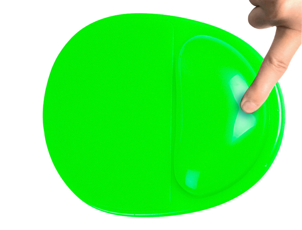Q-CONNECT - Alfombrilla para raton reposamuñecas de gel pvc color verde 210x245x20 mm (Ref. KF17228)