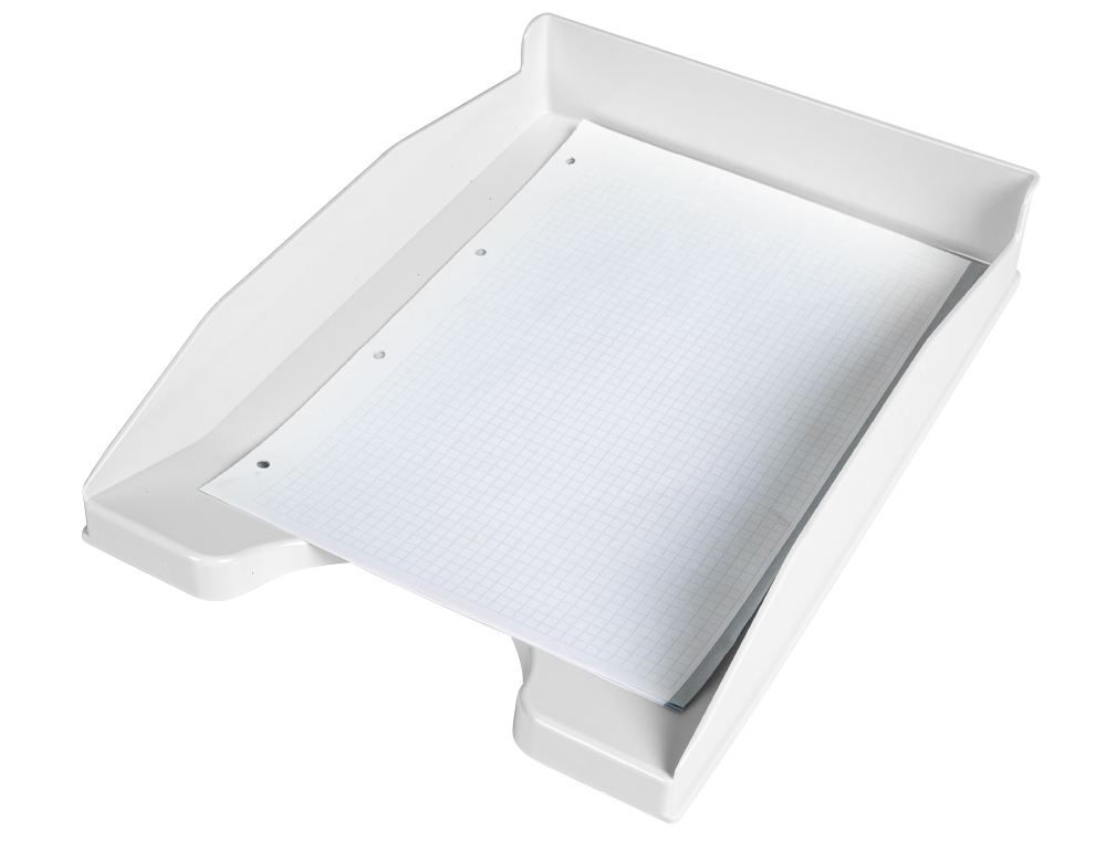 Q-CONNECT - Bandeja sobremesa plastico blanco opaco 240x70x340 mm (Ref. KF17248)