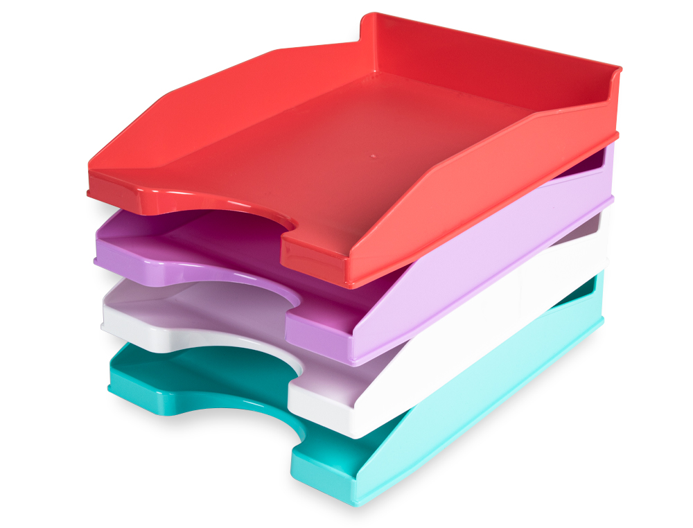 Q-CONNECT - Bandeja sobremesa plastico blanco opaco 240x70x340 mm (Ref. KF17248)