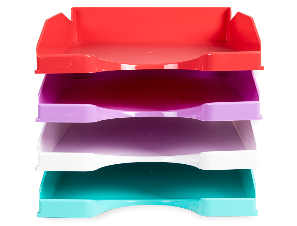 Q-CONNECT - Bandeja sobremesa plastico blanco opaco 240x70x340 mm (Ref. KF17248)