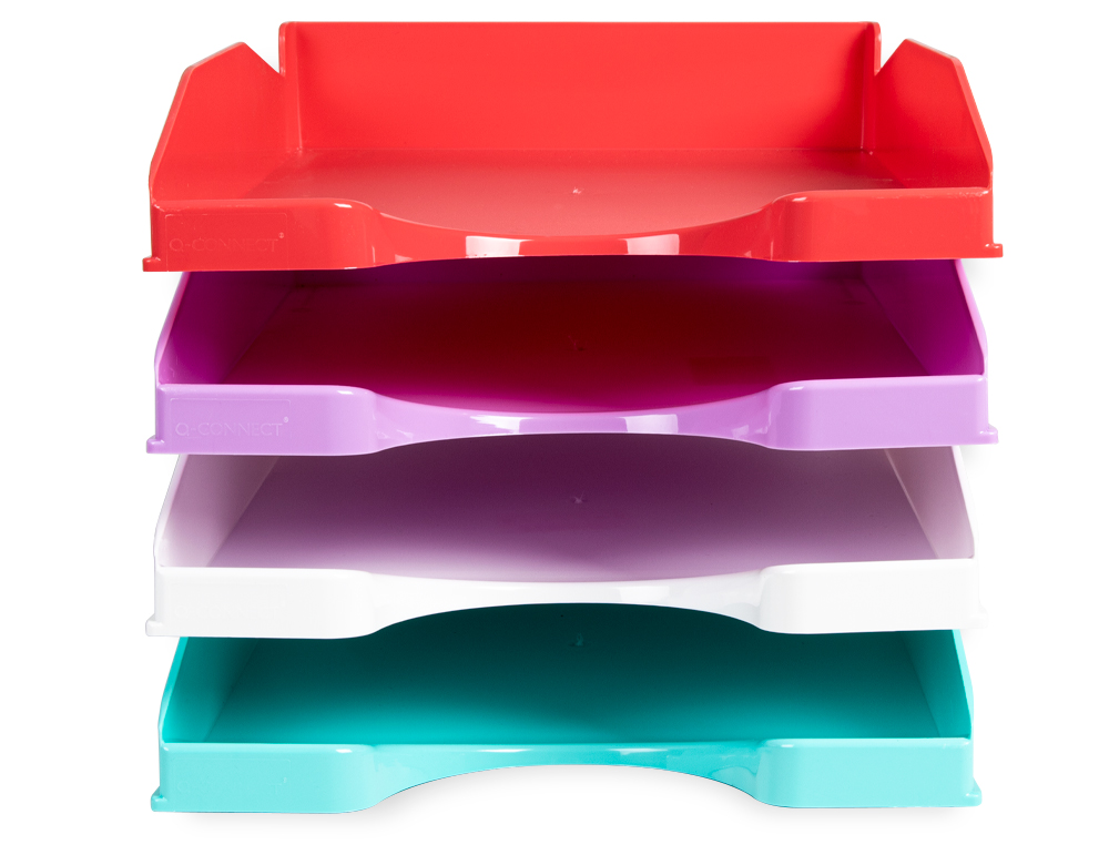 Q-CONNECT - Bandeja sobremesa plastico lavanda opaco 240x70x340 mm (Ref. KF17250)