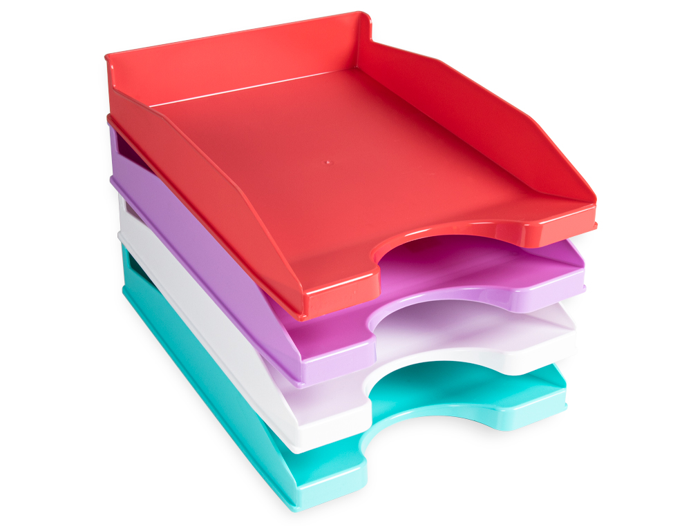 Q-CONNECT - Bandeja sobremesa plastico lavanda opaco 240x70x340 mm (Ref. KF17250)