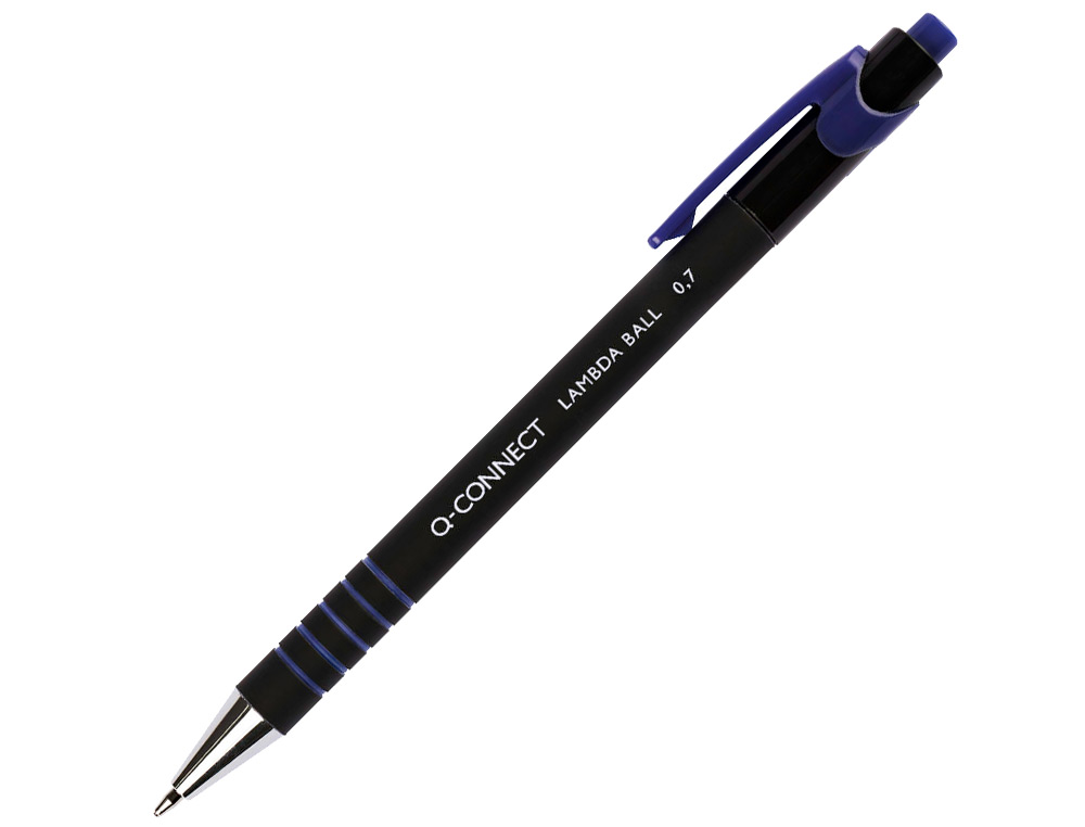 Q-CONNECT - Boligrafo retractil con grip 0,7 mm color azul (Ref. KF00673)