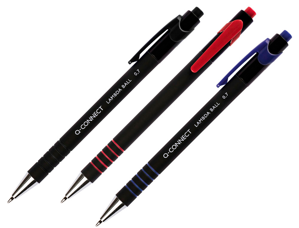 Q-CONNECT - Boligrafo retractil con grip 0,7 mm color azul (Ref. KF00673)