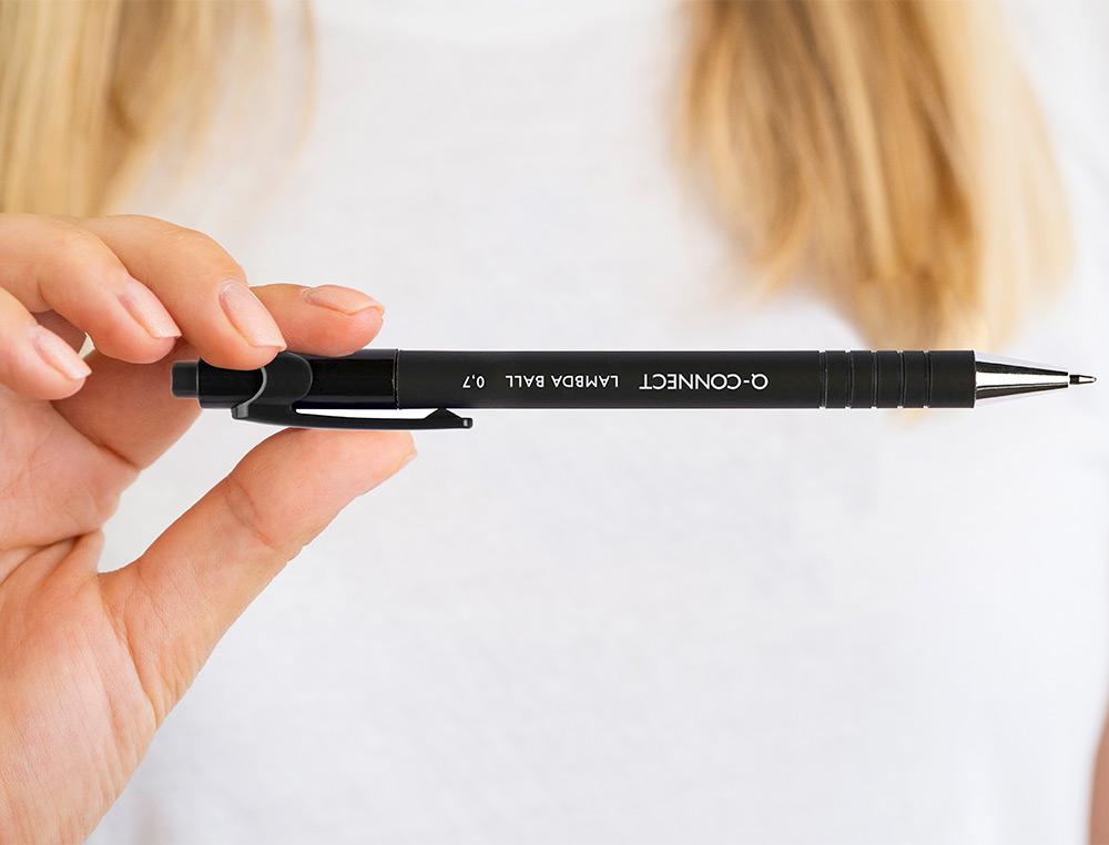 Q-CONNECT - Boligrafo retractil con grip 0,7 mm color negro (Ref. KF00672)