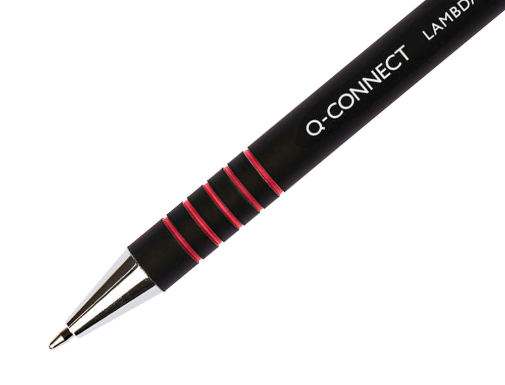 Q-CONNECT - Boligrafo retractil con grip 0,7 mm color rojo (Ref. KF00671)