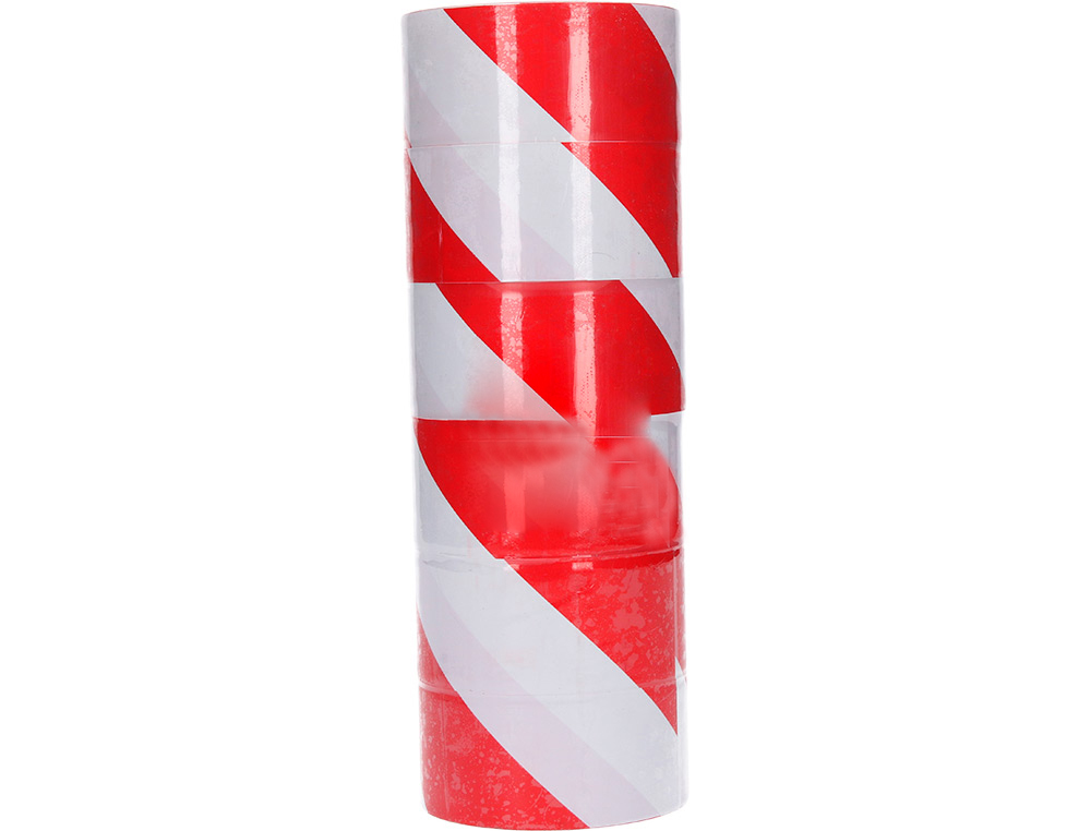 Q-CONNECT - Cinta de señalizacion no adhesiva rojo y blanco 75 mm x 300 m (Ref. KF11151)