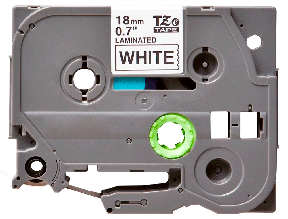 Q-CONNECT - Cinta tze-241 blanco-negro 18mm longitud 8 mt (Ref. KF18798)