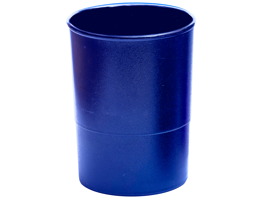 Q-CONNECT - Cubilete portalapices plastico azul opaco diametro 75 mm altura 100 mm (Ref. KF19028)
