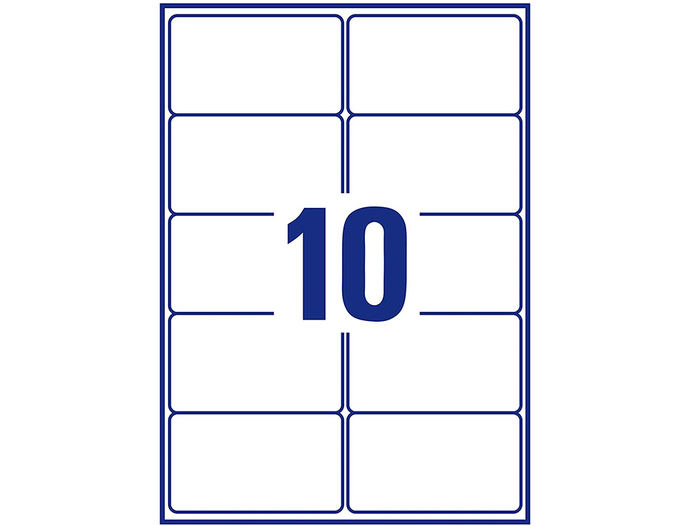 AVERY - Etiqueta adhesiva permanente para impresora laser blanca 99,1x57 mm caja de 250 unidades (Ref. L4612-25)