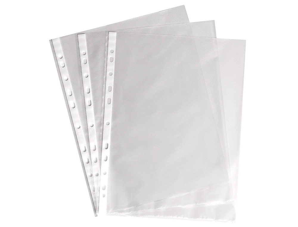 Q-CONNECT - Funda multitaladro din A4 80 mc cristal caja de 1400 unidades (Ref. KF15538)