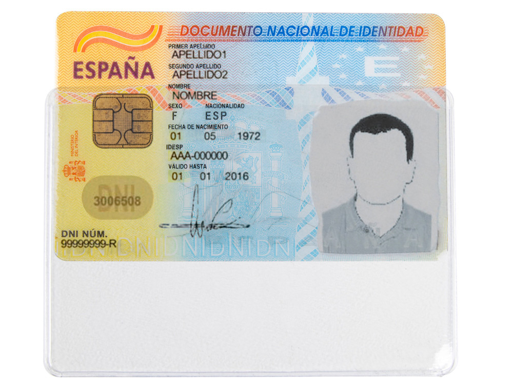 Q-CONNECT - Funda portadocumento dni 130 micras pvc transparente con uñero 86x54 mm (Ref. KF11282)