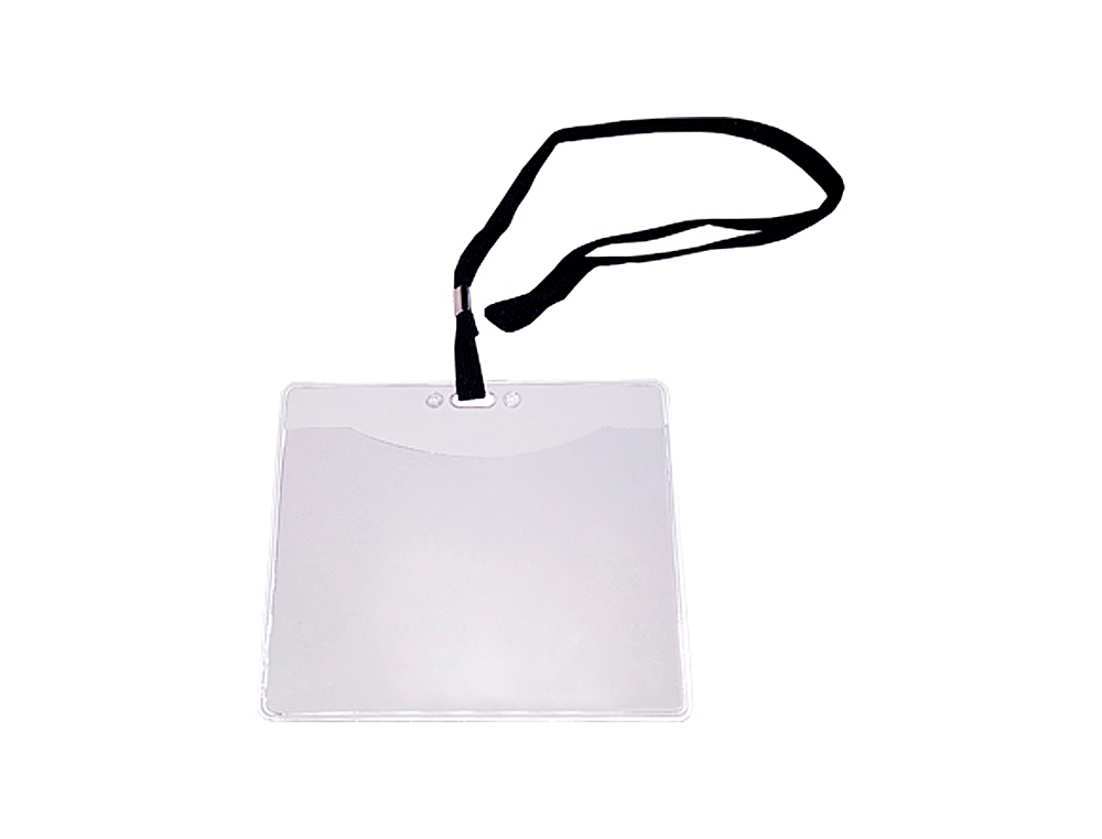 Q-CONNECT - Identificador con cordon plano negro a6 154x127 mm apertura superior (Ref. KF18613)