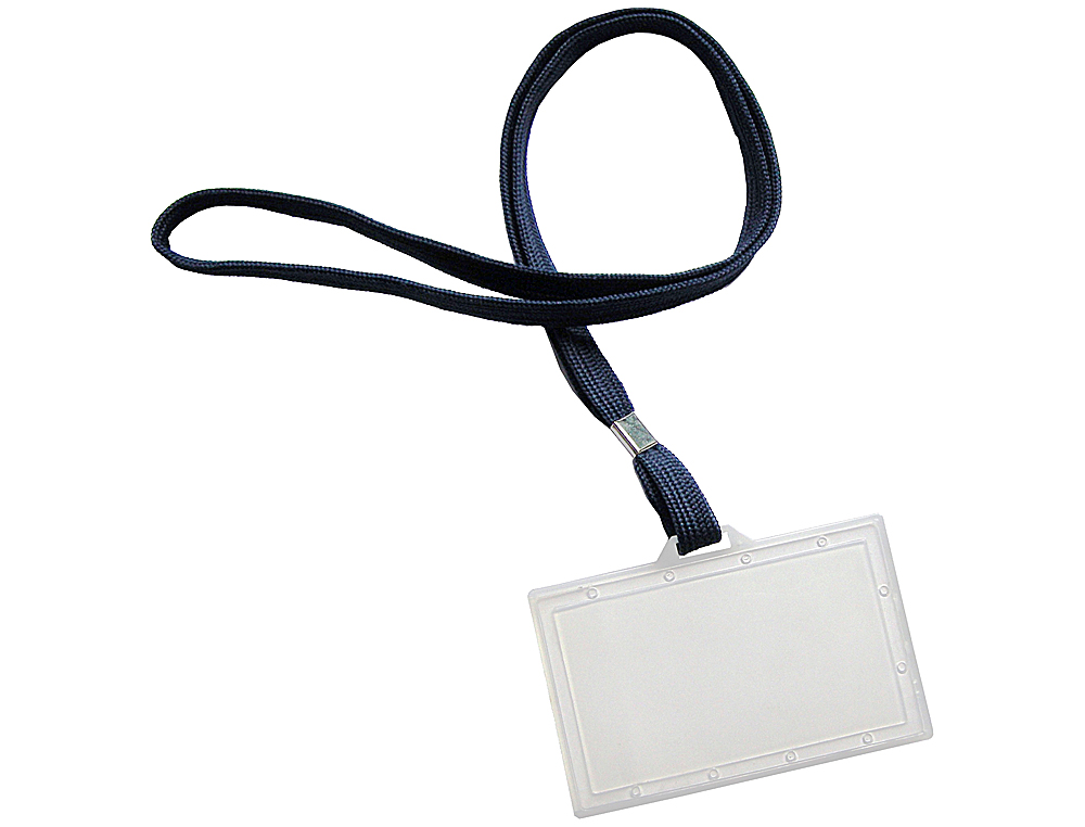 Q-CONNECT - Identificador kf17112 con cordon plano azul y apertura lateral 94x60 mm (Ref. KF17112)