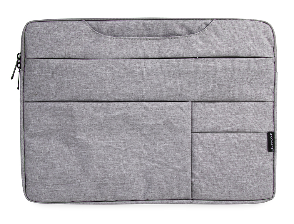 Q-CONNECT - Maletin para portatil 15,6\" con asas retractiles cremallera 3 bolsillos exteriores gris (Ref. KF17242)