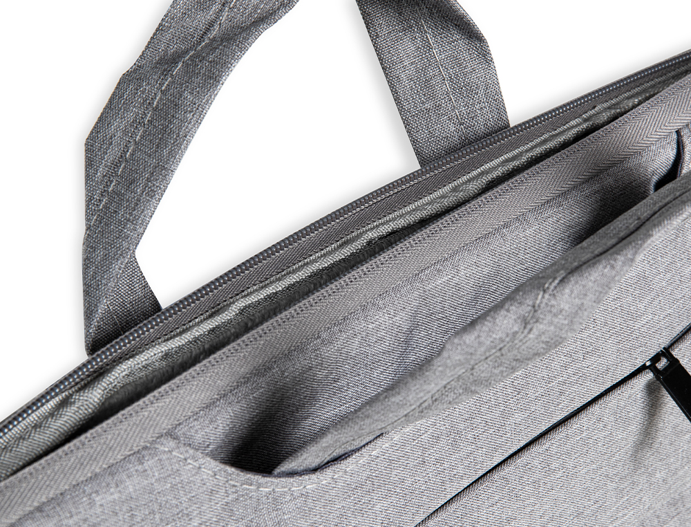 Q-CONNECT - Maletin para portatil 15,6\" con asas retractiles cremallera 3 bolsillos exteriores gris (Ref. KF17242)