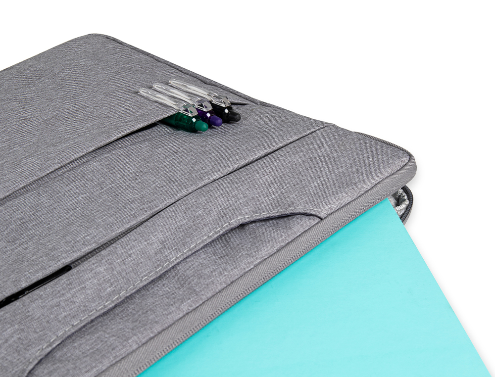 Q-CONNECT - Maletin para portatil 15,6\" con asas retractiles cremallera 3 bolsillos exteriores gris (Ref. KF17242)