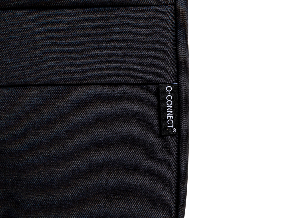 Q-CONNECT - Maletin para portatil 15,6\" con asas retractiles cremallera 3 bolsillos exteriores negro (Ref. KF17241)