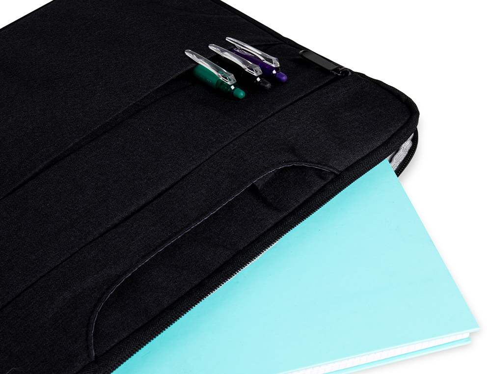 Q-CONNECT - Maletin para portatil 15,6\" con asas retractiles cremallera 3 bolsillos exteriores negro (Ref. KF17241)