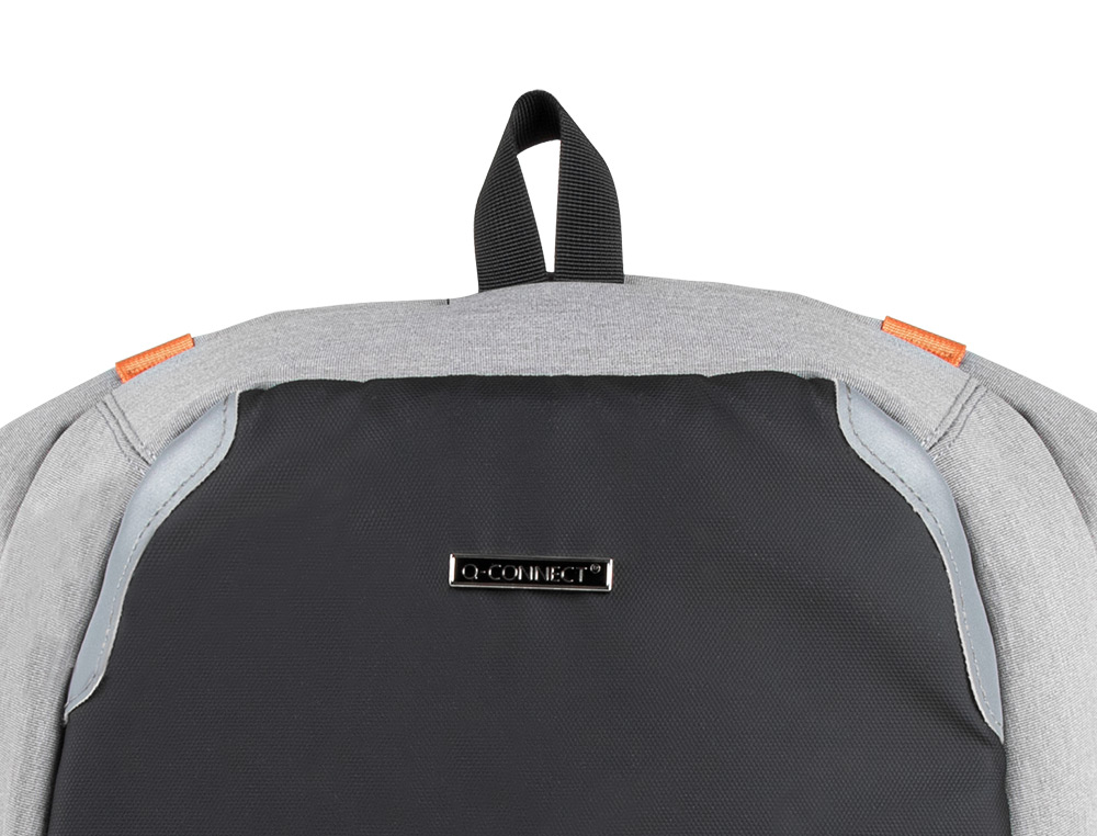 Q-CONNECT - Mochila para portatil 18\" negra / gris poliester impermeable 460x170x310 mm (Ref. KF17990)