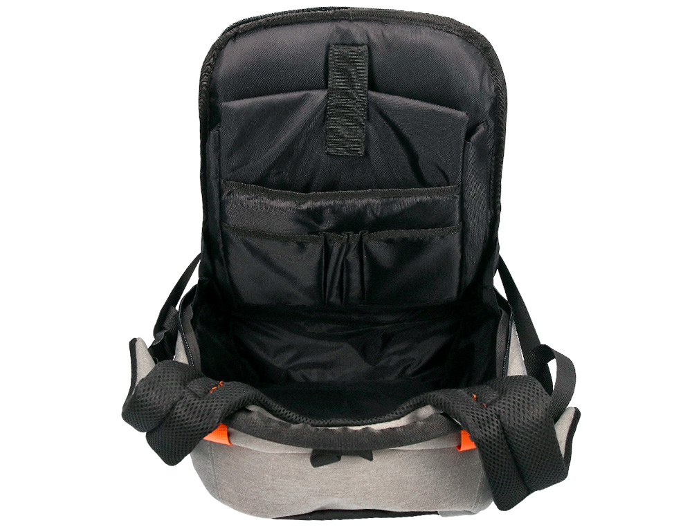 Q-CONNECT - Mochila para portatil 18\" negra / gris poliester impermeable 460x170x310 mm (Ref. KF17990)