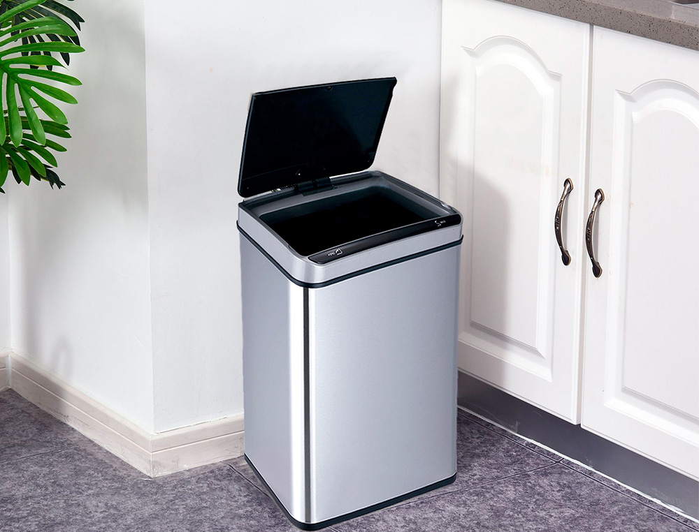 Q-CONNECT - Papelera metalica con sensor automatico capacidad 30 litros 500x240x330 mm (Ref. KF11308)