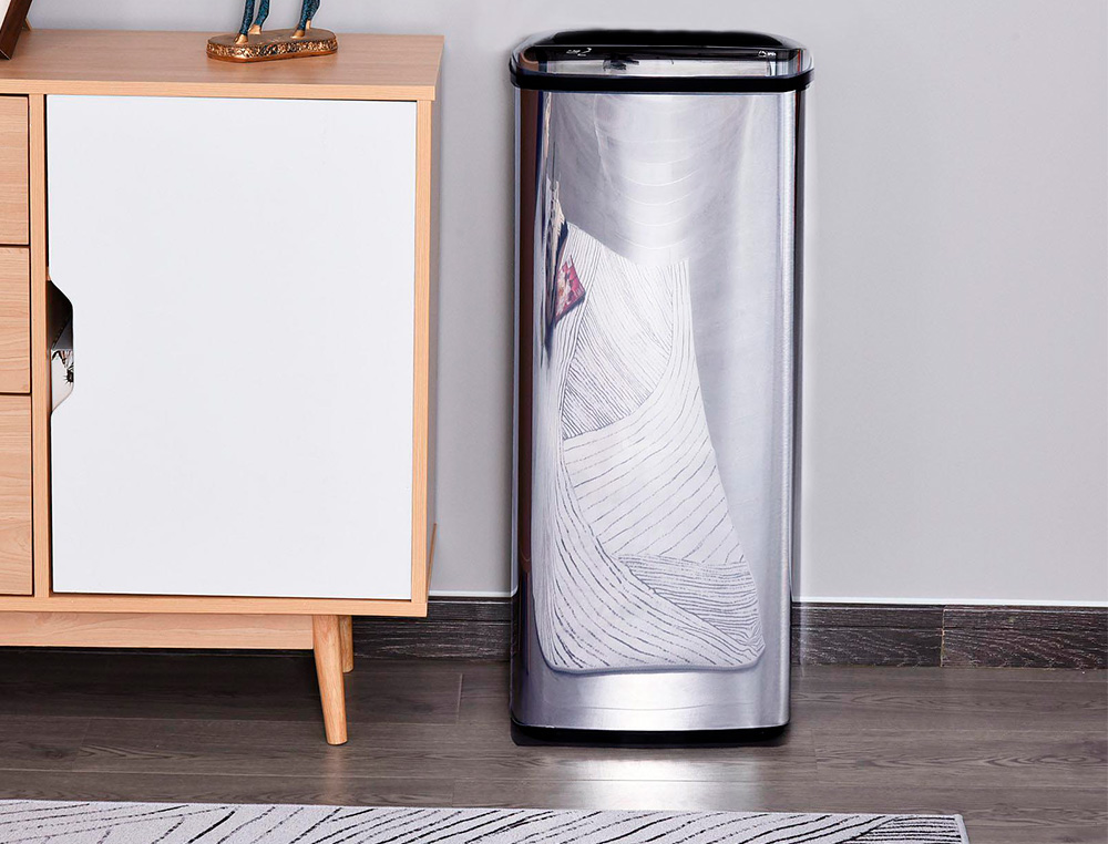 Q-CONNECT - Papelera metalica con sensor automatico capacidad 60 litros 630x270x400 mm (Ref. KF11309)