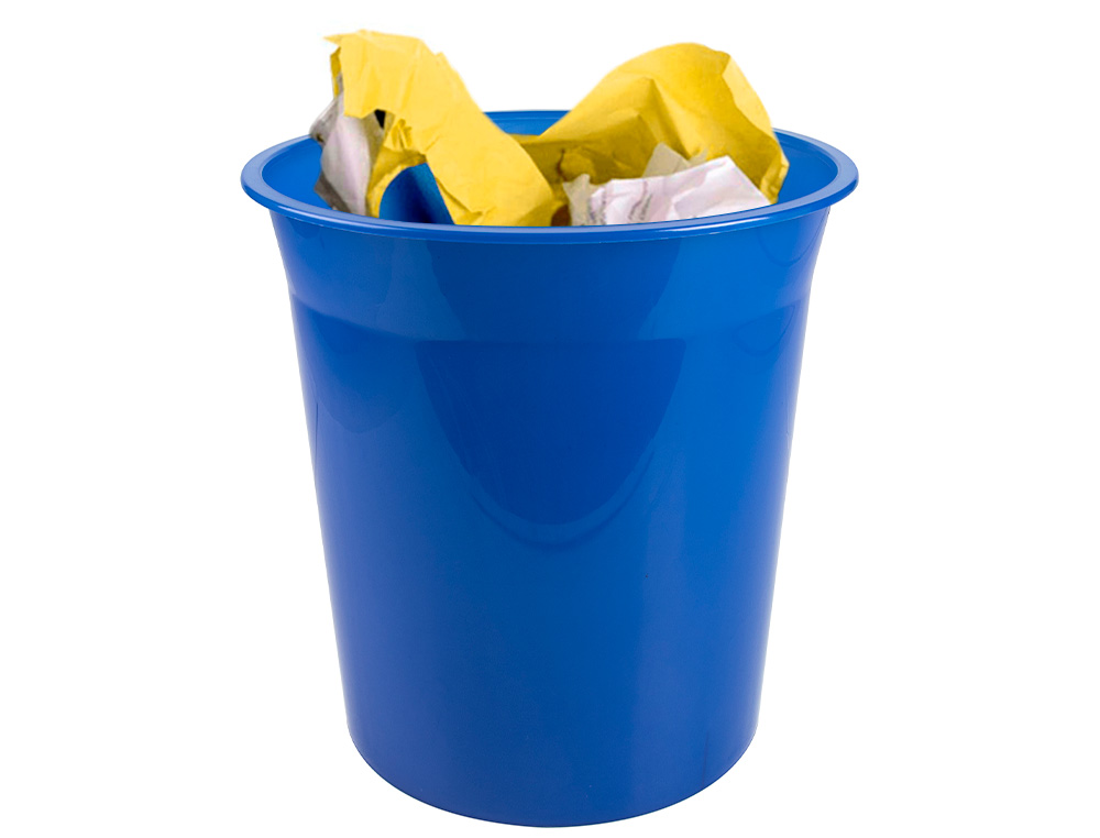 Q-CONNECT - Papelera plastico azul translucido 13 litros dim. 275x285 mm (Ref. KF19037)