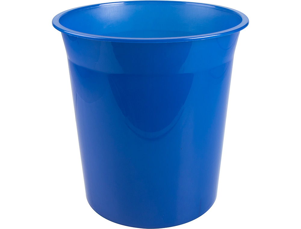 Q-CONNECT - Papelera plastico azul translucido 13 litros dim. 275x285 mm (Ref. KF19037)