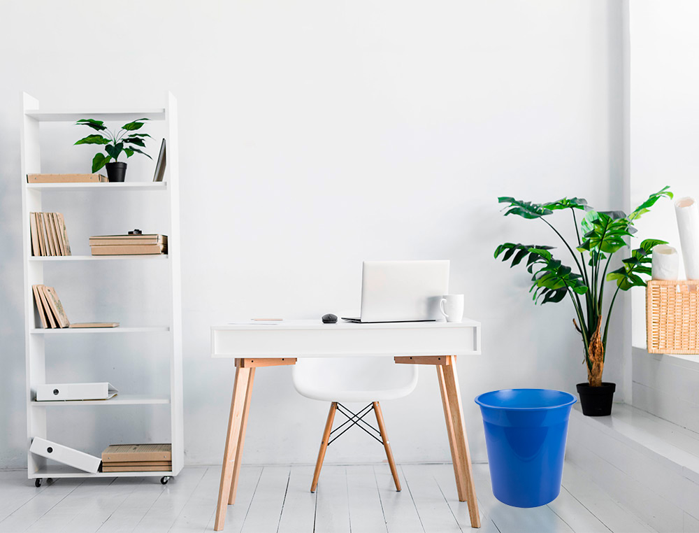 Q-CONNECT - Papelera plastico azul translucido 13 litros dim. 275x285 mm (Ref. KF19037)