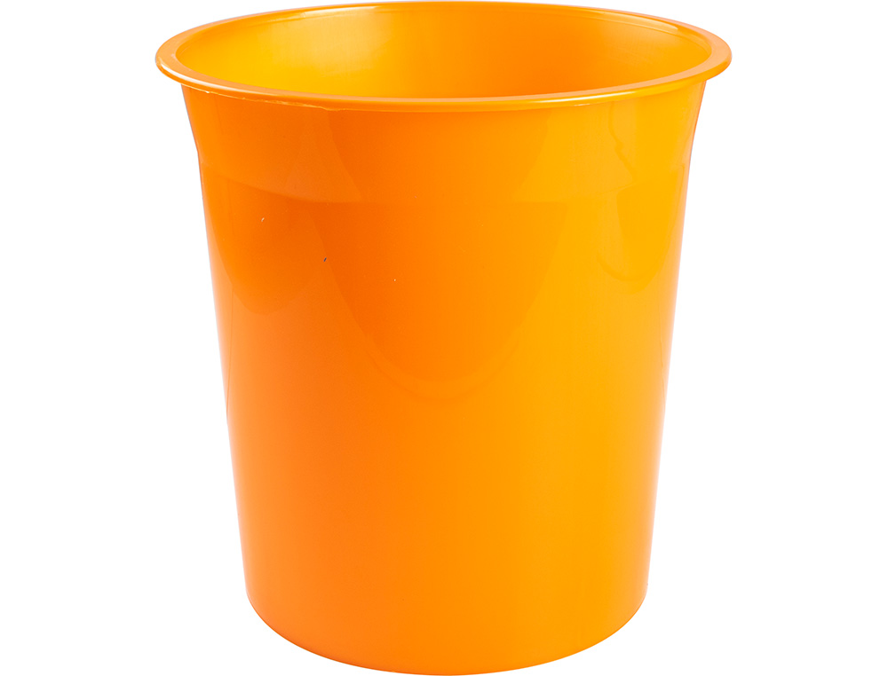 Q-CONNECT - Papelera plastico naranja translucido 13 litros dim. 275x285 mm (Ref. KF19040)