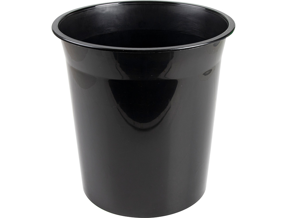 Q-CONNECT - Papelera plastico negro opaco 13 litros dim.275x285 mm (Ref. KF19034)