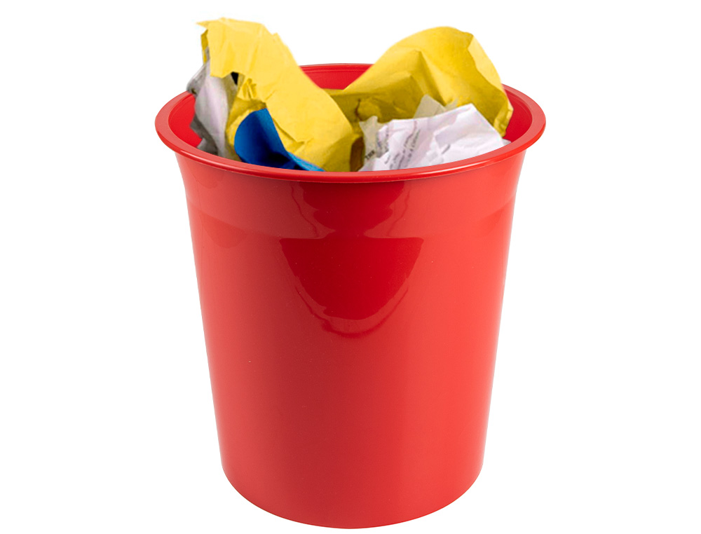 Q-CONNECT - Papelera plastico rojo opaco 13 litros (Ref. KF19035)
