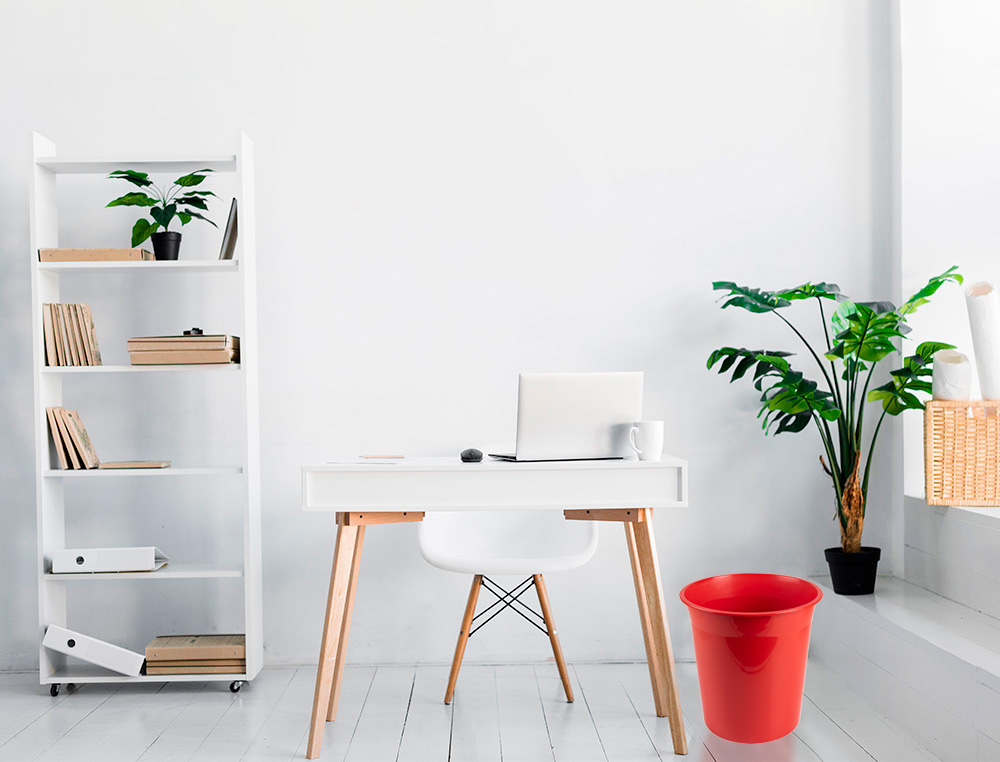 Q-CONNECT - Papelera plastico rojo opaco 13 litros (Ref. KF19035)