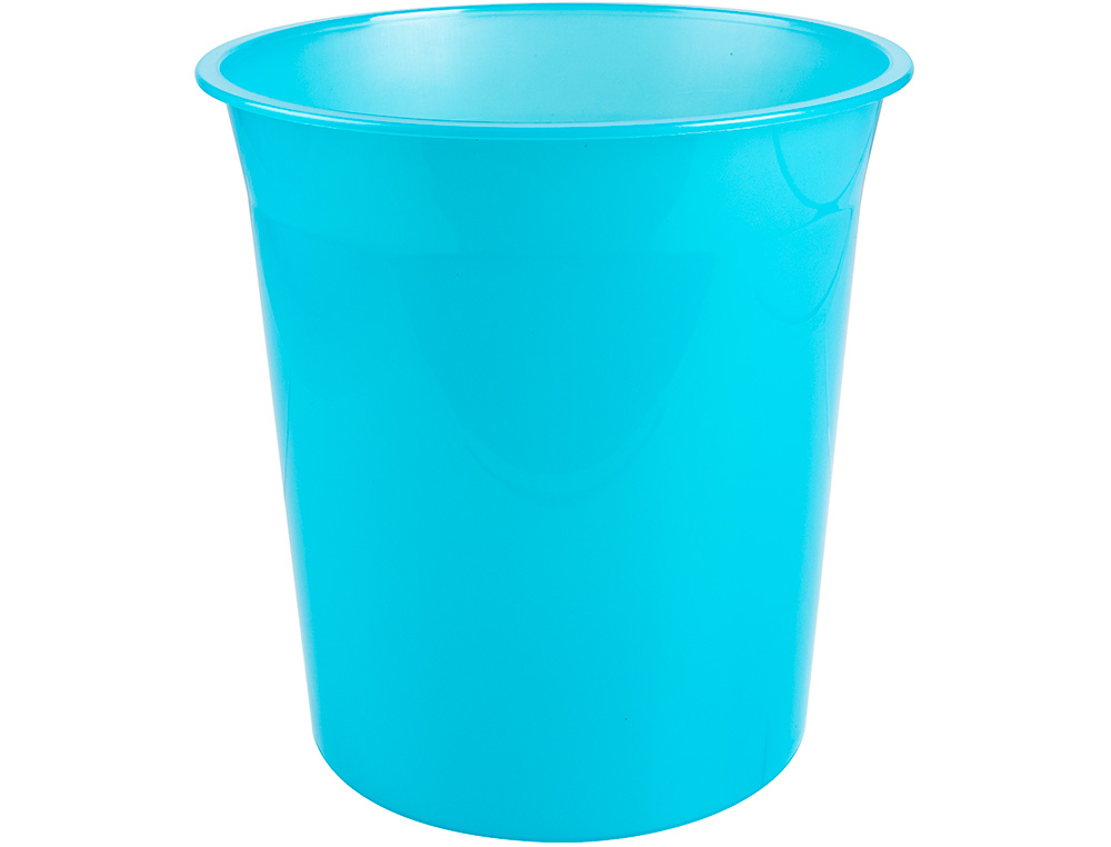 Q-CONNECT - Papelera plastico turquesa translucido 13 litros dim. 275x285 mm (Ref. KF19042)