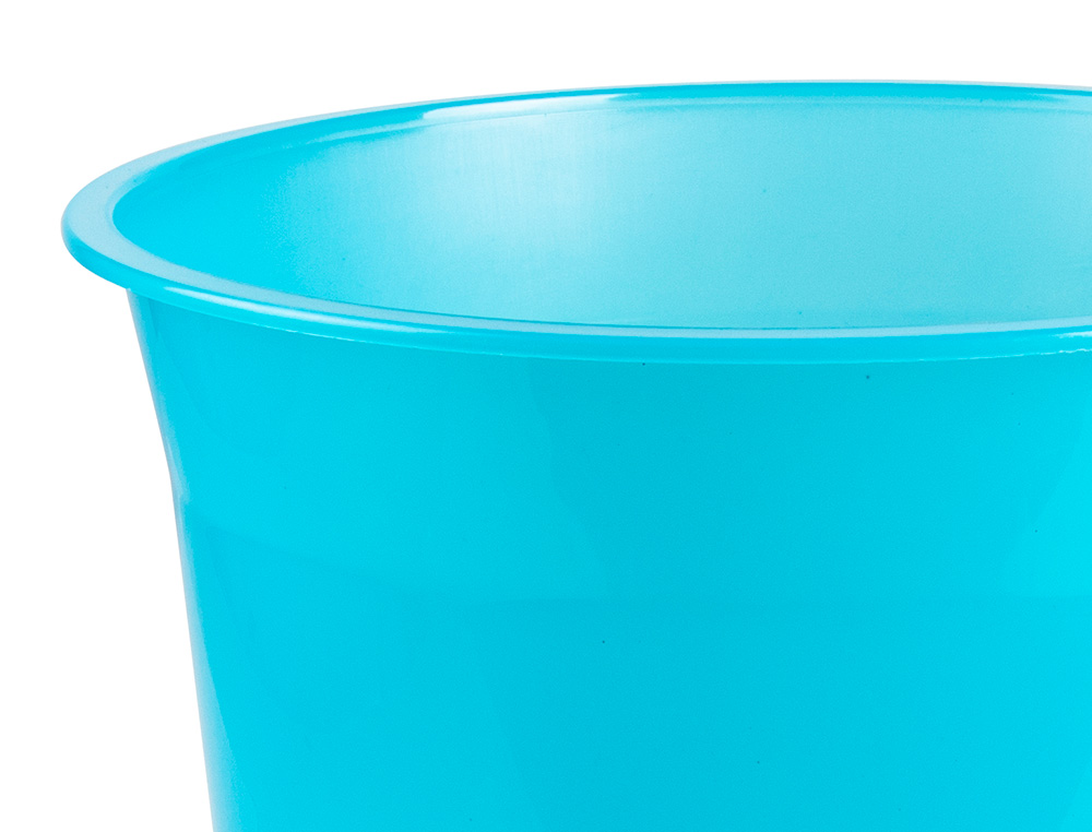Q-CONNECT - Papelera plastico turquesa translucido 13 litros dim. 275x285 mm (Ref. KF19042)