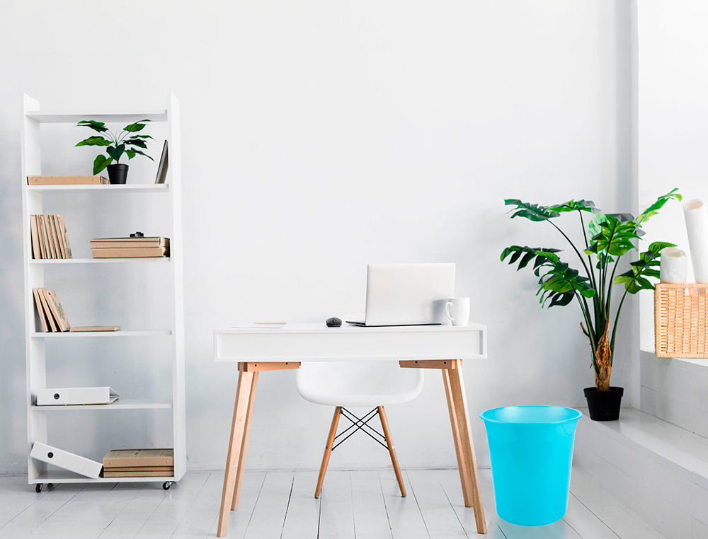 Q-CONNECT - Papelera plastico turquesa translucido 13 litros dim. 275x285 mm (Ref. KF19042)