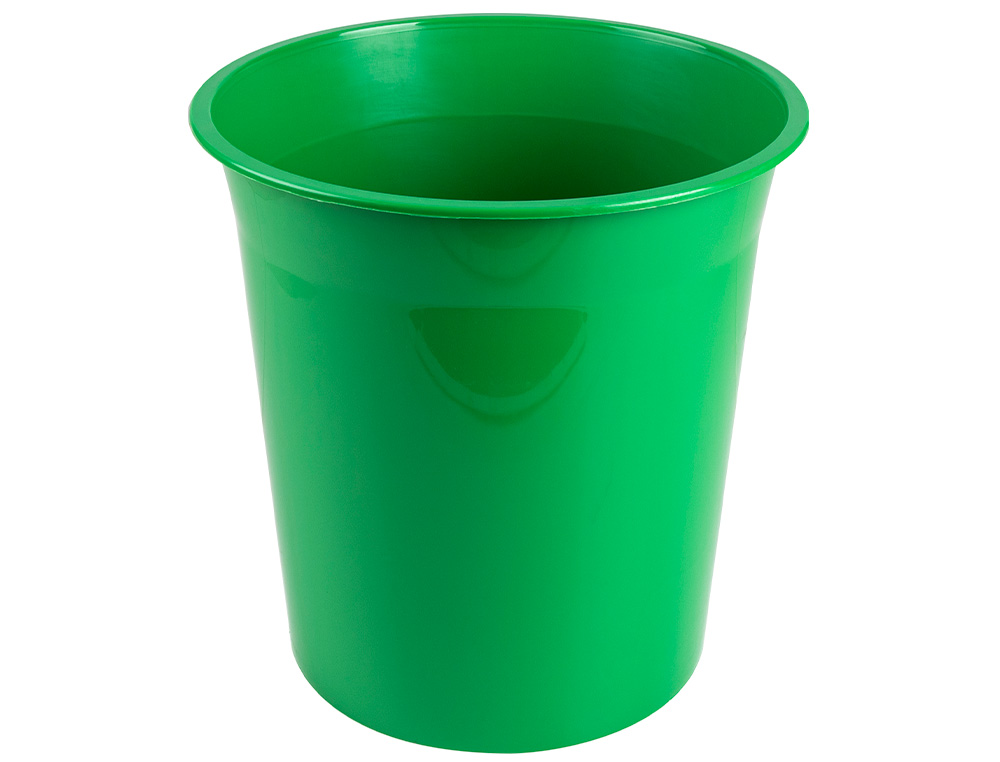 Q-CONNECT - Papelera plastico verde opaco 13 litros dim. 275x285mm (Ref. KF19036)