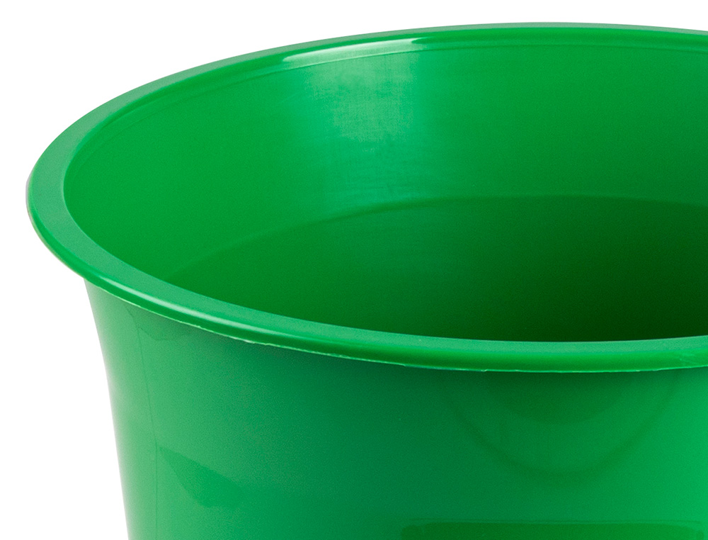 Q-CONNECT - Papelera plastico verde opaco 13 litros dim. 275x285mm (Ref. KF19036)