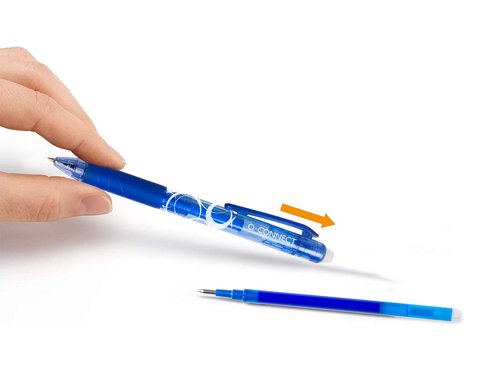 Q-CONNECT - Recambio boligrafo retractil kf11058 borrable azul caja de 3 unidades (Ref. KF11058)