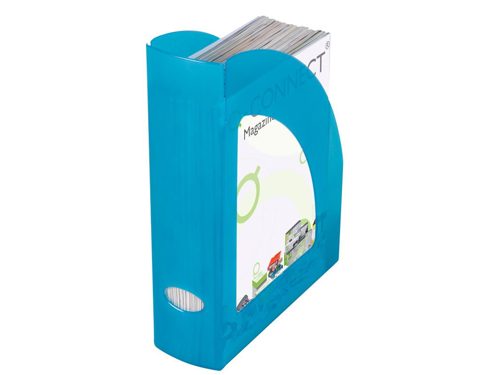 Q-CONNECT - Revistero plastico azul translucido (Ref. KF19043)
