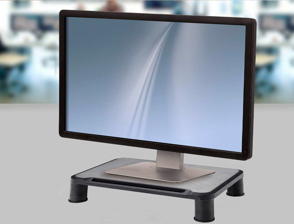 Q-CONNECT - Soporte para monitor ajustable en altura 380x240x112 mm (Ref. KF18018)