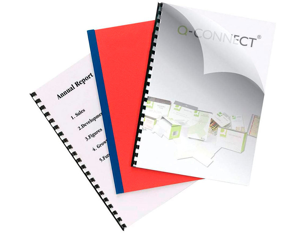 Q-CONNECT - Tapa de encuadernacion pvc din A4 opaca rojo 180 micras caja de 100 unidades (Ref. KF18098)