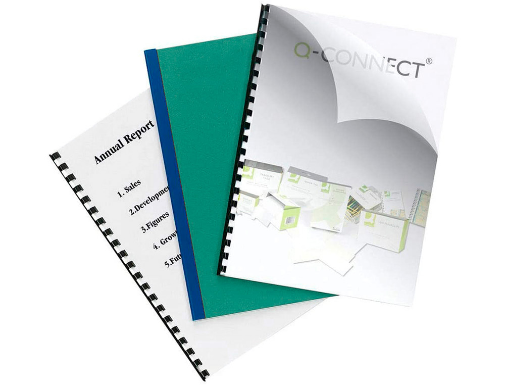 Q-CONNECT - Tapa de encuadernacion pvc din A4 opaca verde 180 micras caja de 100 unidades (Ref. KF18099)