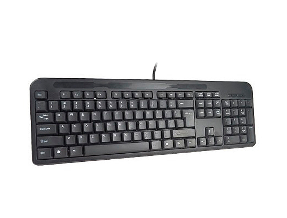 Q-CONNECT - Teclado negro con cable 1,5 m compatible windows 95 / 98 / nt / me / 2000 / xp / 7 / 8 / vista (Ref. KF17989)
