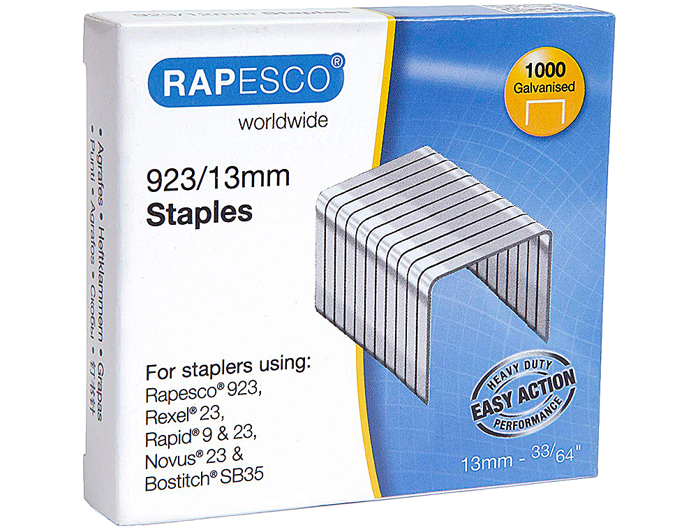 RAPESCO - Grapas galvanizada 923/13 caja de 1000 unidades (Ref. 1484)