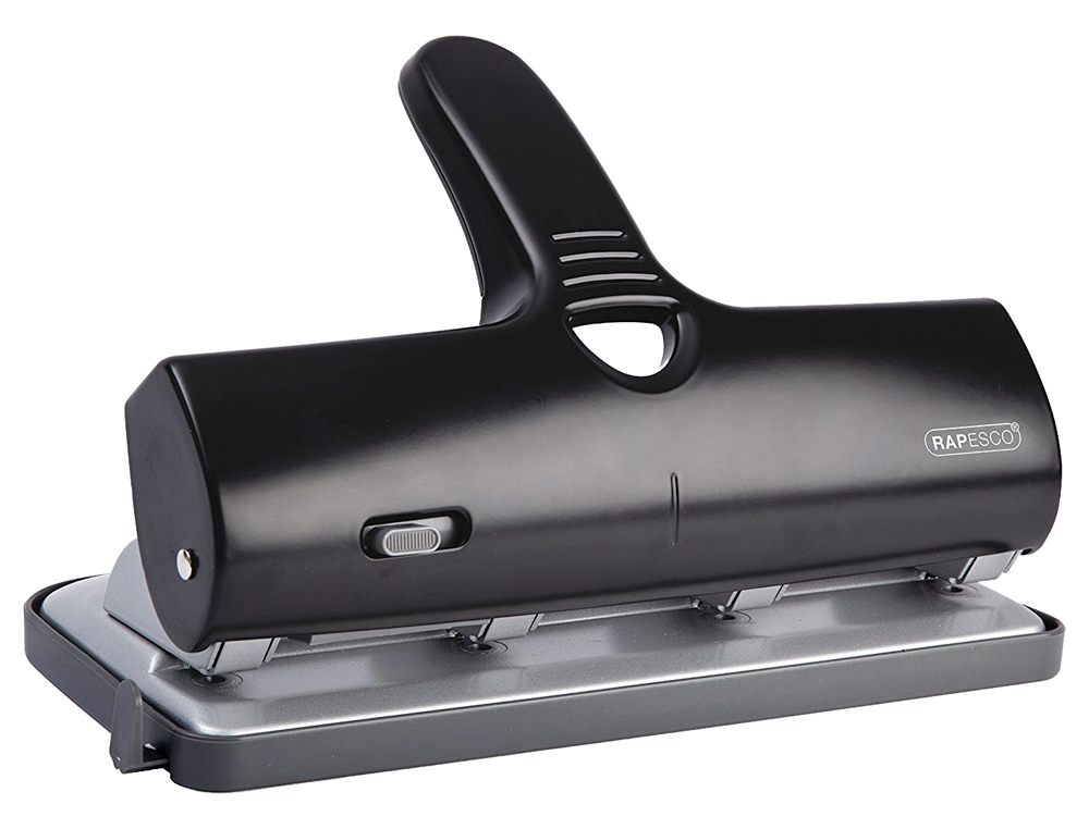 RAPESCO - Taladrador alu 40 negro 4 taladros capacidad 40 hojas (Ref. 1293)