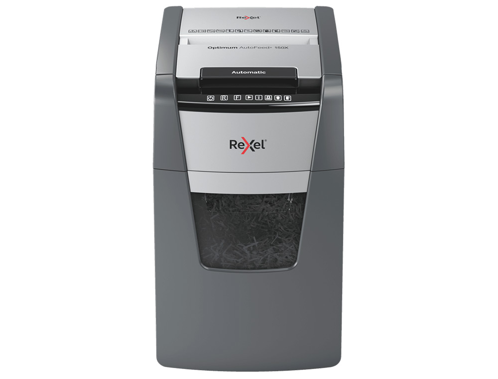 REXEL - Destructora de documentos optimum autofedd+ 150x eu capacidad de corte 150 hojas destruye grapas y clips (Ref. 2020150XEU)