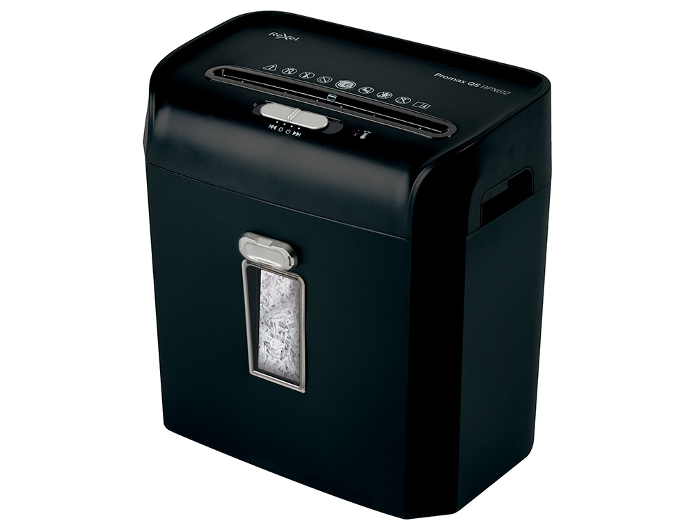 REXEL - Destructora de documentos promax qs rpx612 capacidad 6 hojas particulas destruye grapas clips y (Ref. 2104579EU)
